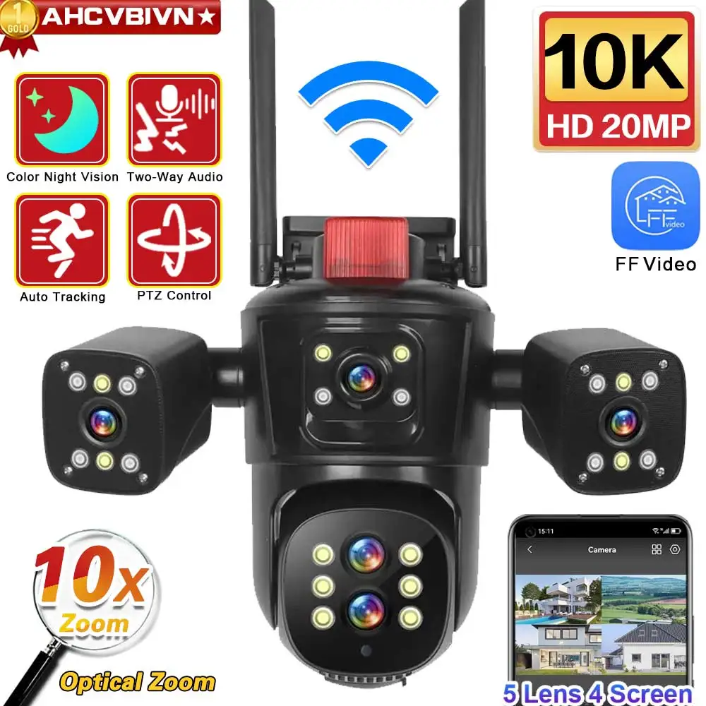 20MP Four screens 10X Zoom WiFi IP Camera 10K CCTV PTZ Cam Auto Tracking Video Outdoor Wifi Surveillance Cameras 20MP Four screens 10X Zoom WiFi IP Camera 10K CCTV PTZ Cam Auto Tracking Video Outdoor Wifi Surveillance Cameras