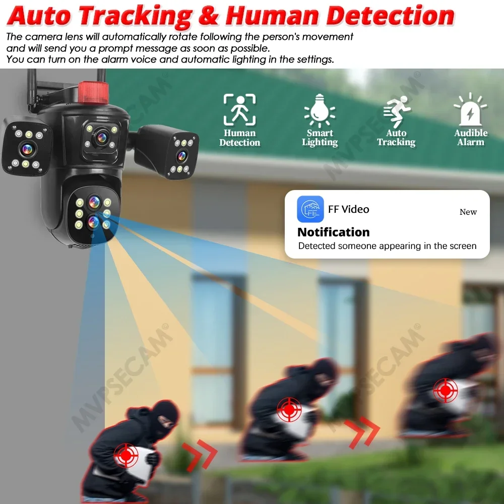 20MP Four screens 10X Zoom WiFi IP Camera 10K CCTV PTZ Cam Auto Tracking Video Outdoor Wifi Surveillance Cameras 20MP Four screens 10X Zoom WiFi IP Camera 10K CCTV PTZ Cam Auto Tracking Video Outdoor Wifi Surveillance Cameras