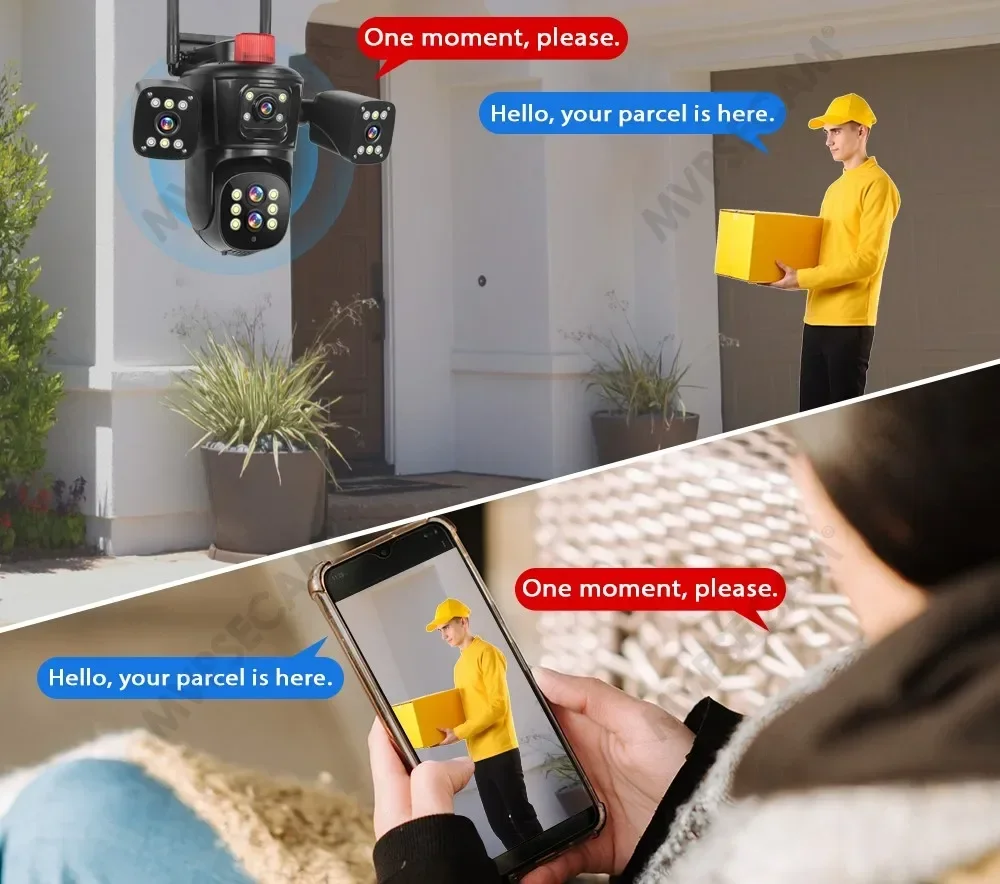 20MP Four screens 10X Zoom WiFi IP Camera 10K CCTV PTZ Cam Auto Tracking Video Outdoor Wifi Surveillance Cameras