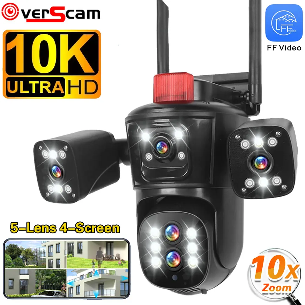 20MP 10K Security Protection Camera WiFi Outdoor 10X Zoom Five Lens Four Screens CCTV Video Surveillance Auto Tracking PTZ Cam 20MP 10K Security Protection Camera WiFi Outdoor 10X Zoom Five Lens Four Screens CCTV Video Surveillance Auto Tracking PTZ Cam