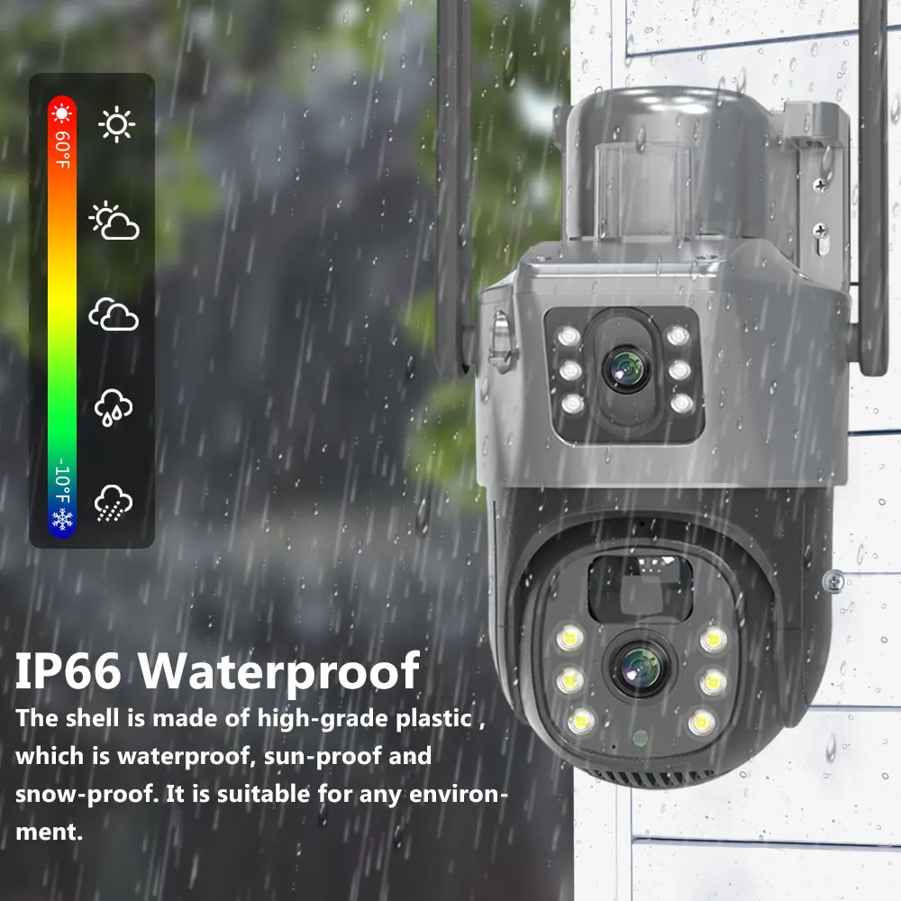 4K WiFi Solar Camera Outdoor PTZ IP Camera With Solar Panel Recharge Battery 8MP CCTV Video Surveillance Cameras Auto Tracking