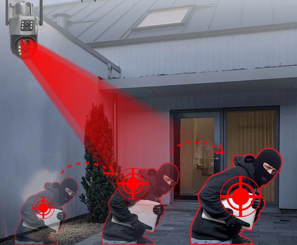 4K WiFi Solar Camera Outdoor PTZ IP Camera With Solar Panel Recharge Battery 8MP CCTV Video Surveillance Cameras Auto Tracking