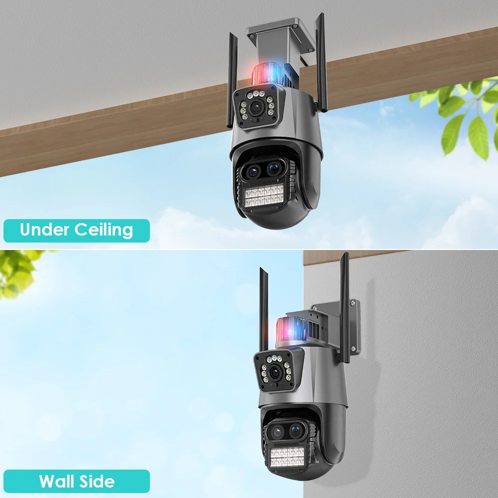 4.5K 9MP WIFI Camera Outdoor 8X Zoom Three Lens Dual Screen Audio Home Security 6MP PTZ Auto Tracking CCTV Video Surveillance