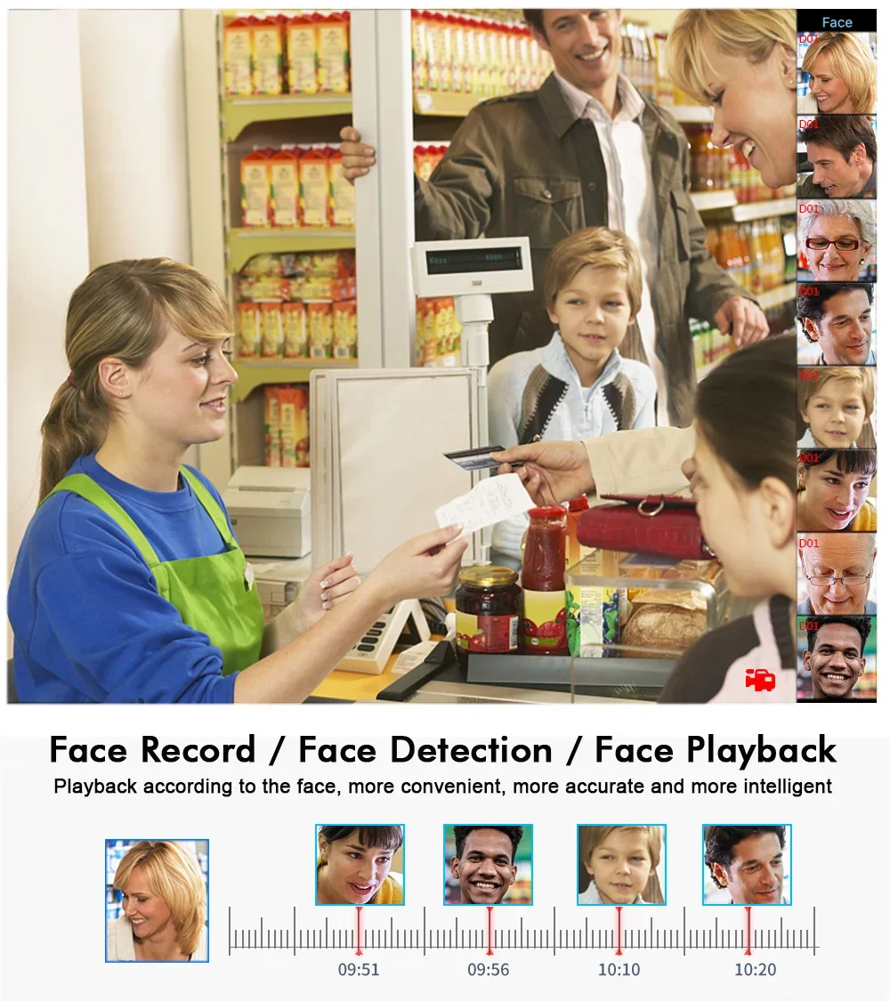 4K video camera 8MP  Auto Focus Poe  ip camera  H.265 Onvif AI Face Detection Humanoid  CCTV Home  surveillance cameras