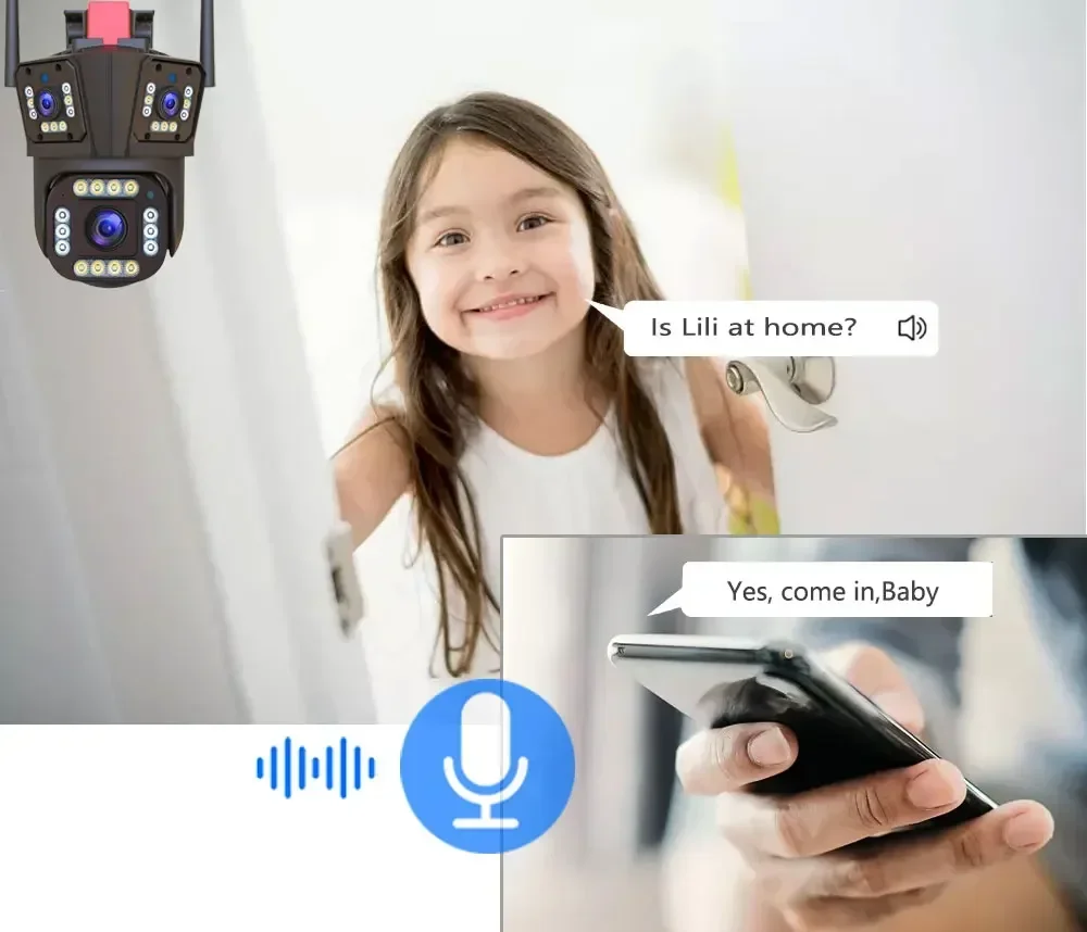 6K 12MP WiFi IP Camera Outdoor 360° Video Surveillance Security-Protection Three Screen Ai Tracking CCTV Waterproof Street Cam