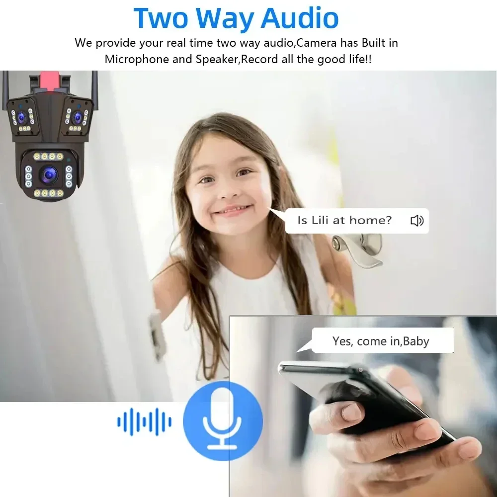 6K 12MP WiFi IP Camera Outdoor 360° Video Surveillance Security-Protection Three Screen Ai Tracking CCTV Waterproof Street Cam 6K 12MP WiFi IP Camera Outdoor 360° Video Surveillance Security-Protection Three Screen Ai Tracking CCTV Waterproof Street Cam