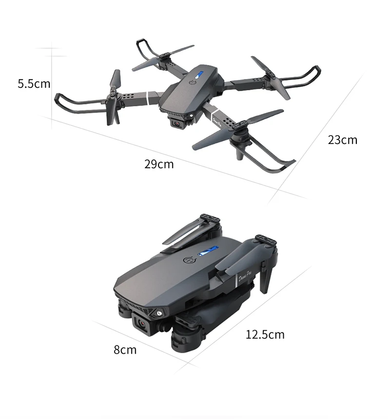 E88Pro 4K WIFI FPV Professional Grade RC Drone Foldable Helicopter 1080P Wide Angle HD Dual Camera Height Hold Gift Toy
