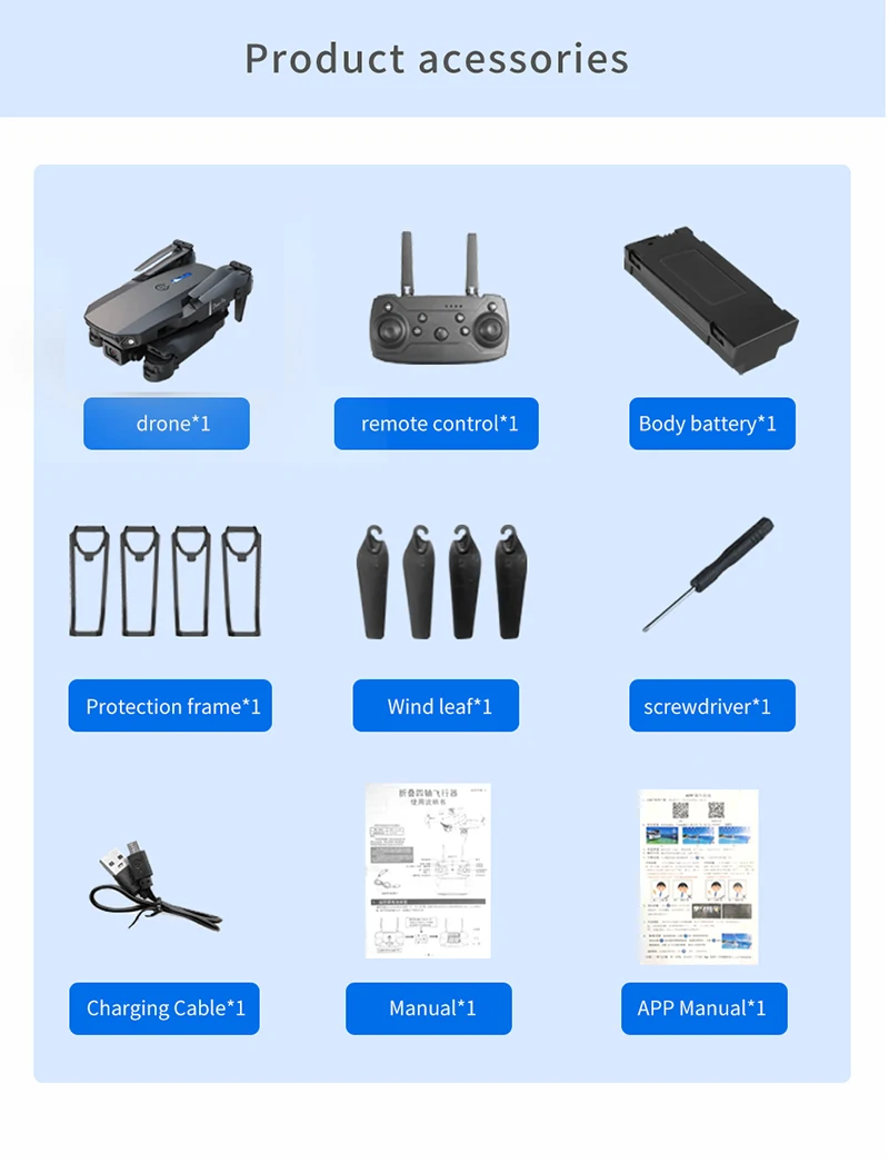 E88Pro 4K WIFI FPV Professional Grade RC Drone Foldable Helicopter 1080P Wide Angle HD Dual Camera Height Hold Gift Toy