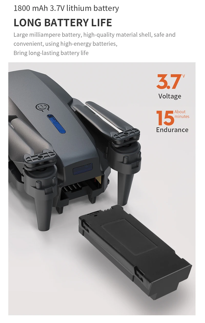 E88Pro 4K WIFI FPV Professional Grade RC Drone Foldable Helicopter 1080P Wide Angle HD Dual Camera Height Hold Gift Toy