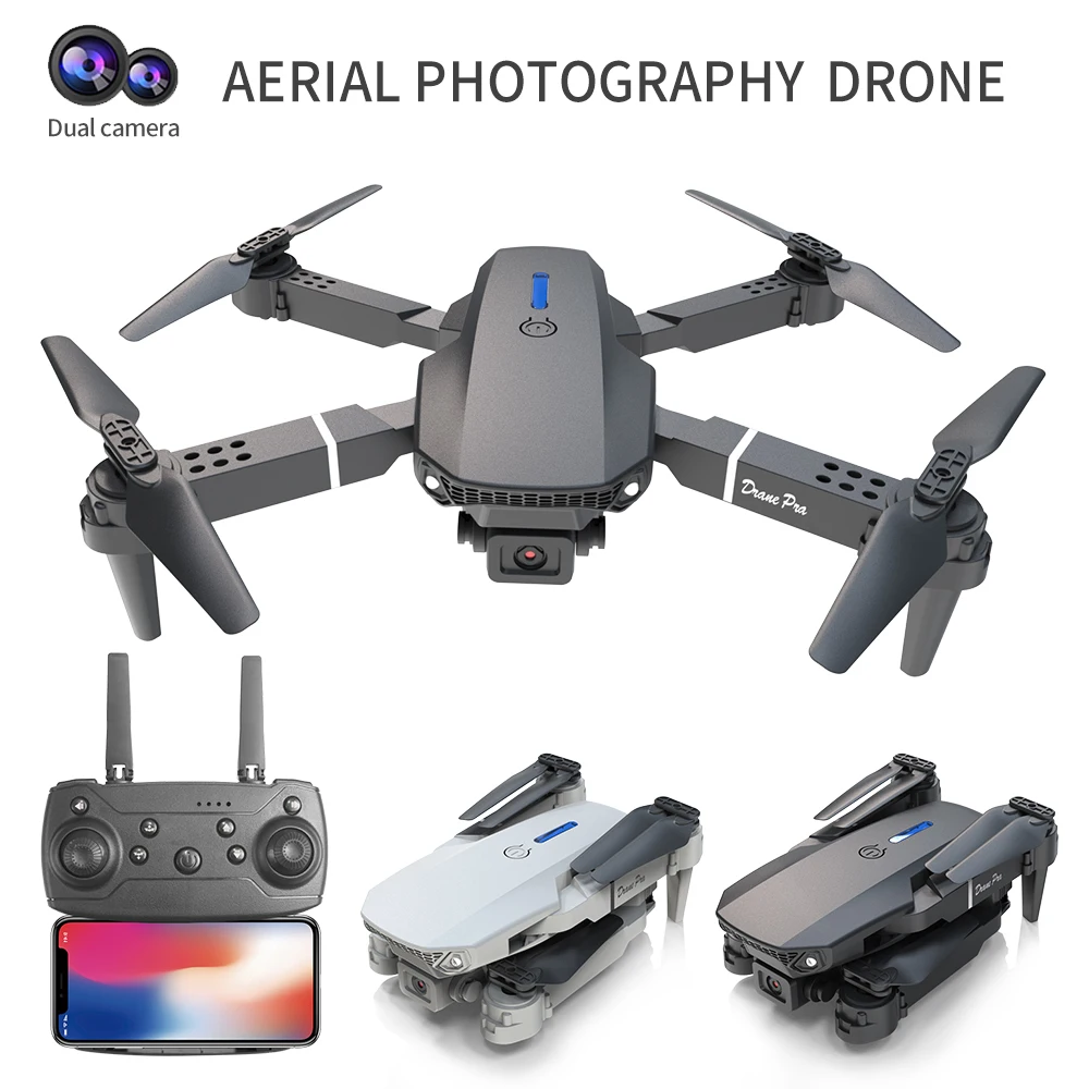 E88Pro 4K WIFI FPV Professional Grade RC Drone Foldable Helicopter 1080P Wide Angle HD Dual Camera Height Hold Gift Toy E88Pro 4K WIFI FPV Professional Grade RC Drone Foldable Helicopter 1080P Wide Angle HD Dual Camera Height Hold Gift Toy