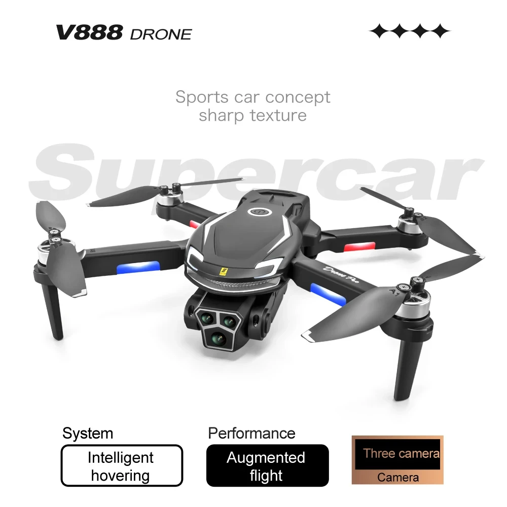 Xiaomi V888 Drone 8K HD Triple Camera GPS Professional Obstacle Avoidance Optical Flow Positioning Brushless Upgraded Quadcopter