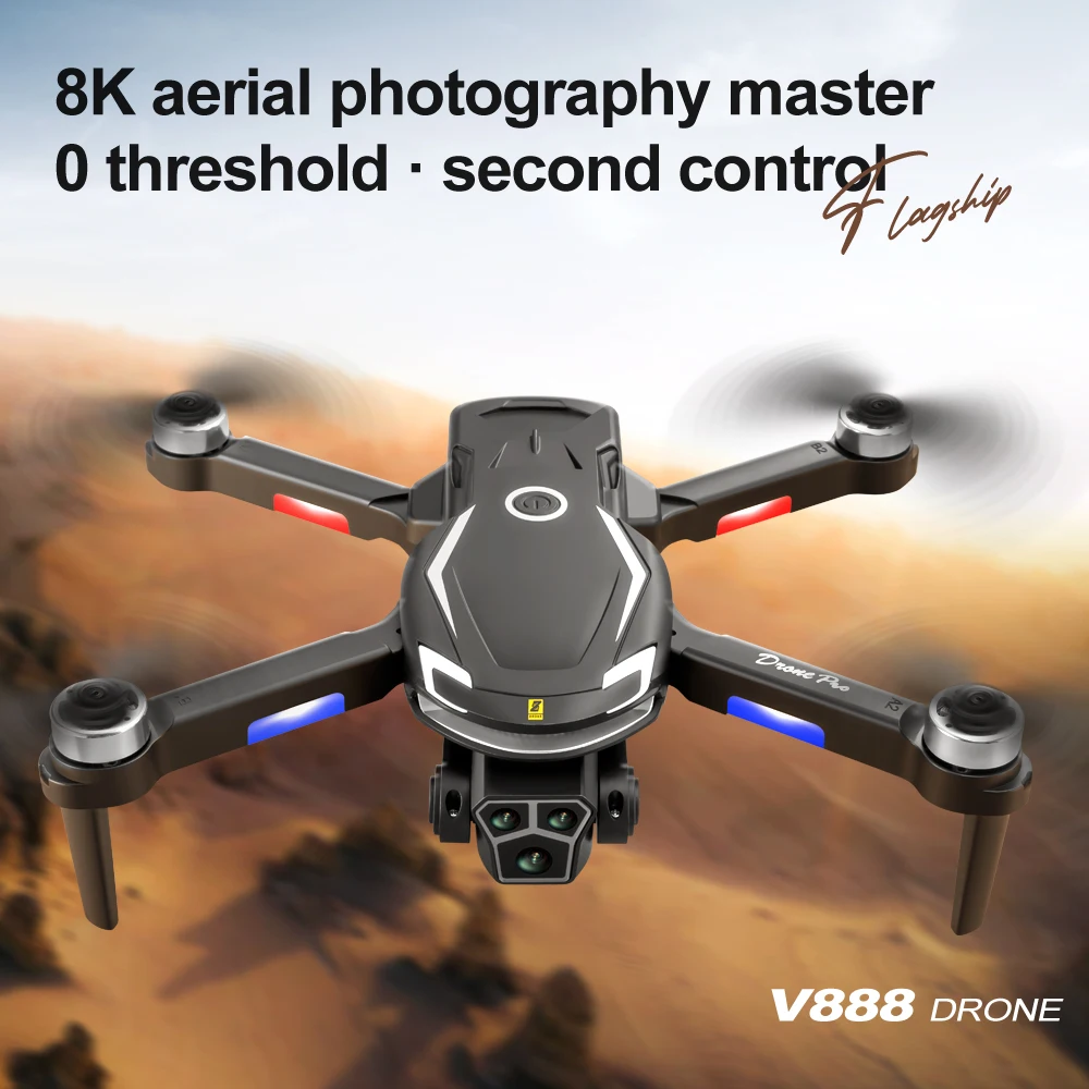 Xiaomi V888 Drone 8K HD Triple Camera GPS Professional Obstacle Avoidance Optical Flow Positioning Brushless Upgraded Quadcopter