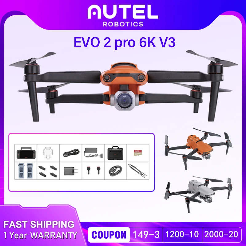 Autel Robotics EVO II Pro V3 Camera Drone 1″ CMOS Obstacle Avoidance Smart Controller RC Camera Drone Autel Robotics EVO II Pro V3 Camera Drone 1