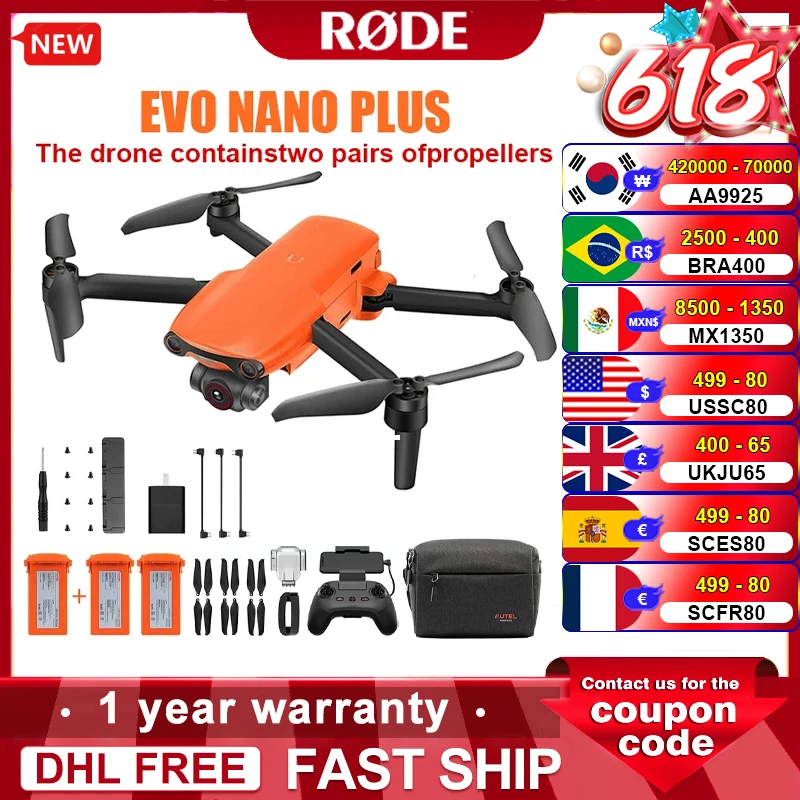 Autel Robotics EVO Nano Plus Standard /Combo 4K Camera Drone with Charger Batteries Remote Obstacle Avoidance Quadcopter Autel Robotics EVO Nano Plus Standard /Combo 4K Camera Drone with Charger Batteries Remote Obstacle Avoidance Quadcopter