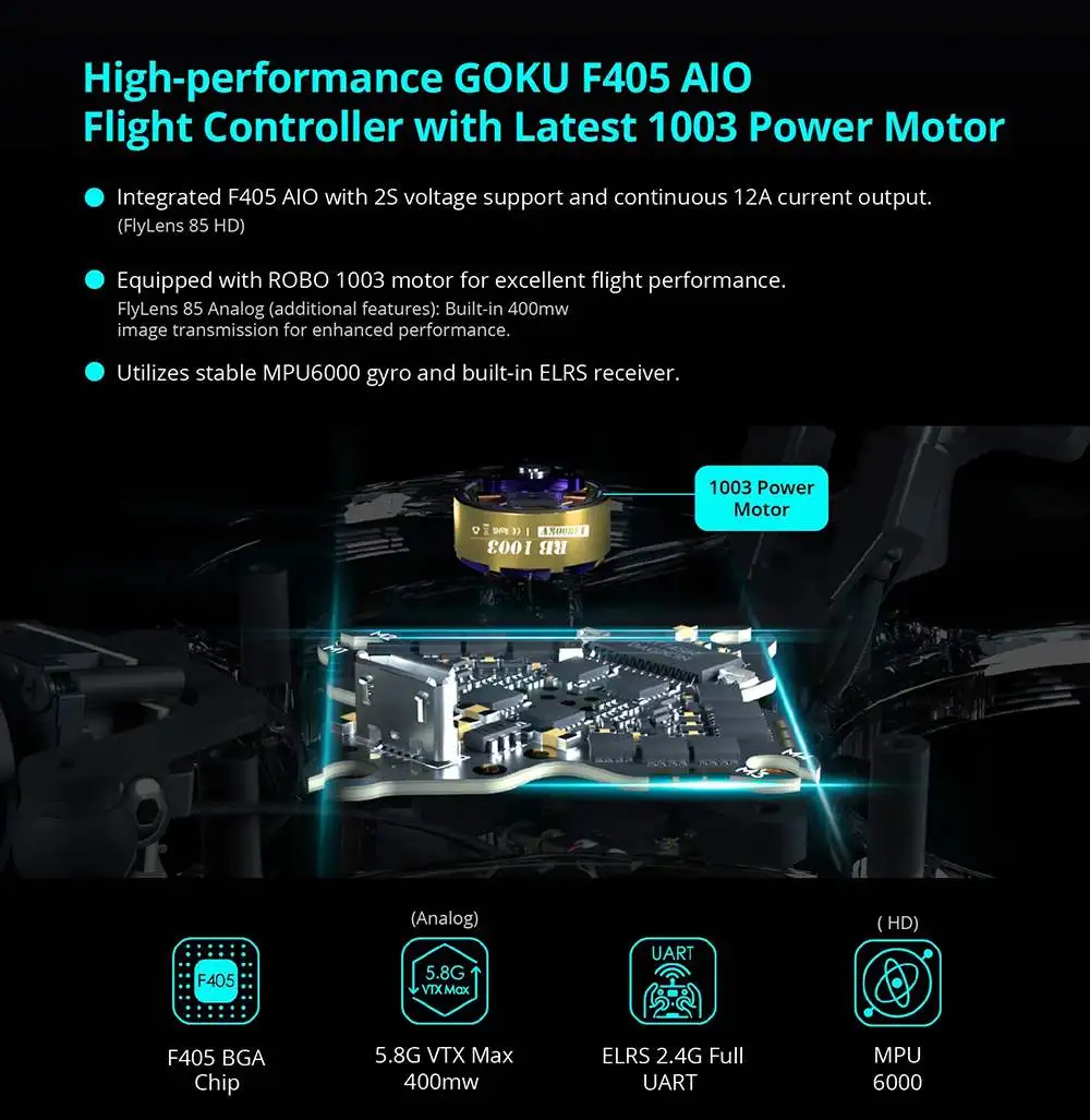 Flywoo FlyLens 85 HD O3 Lite 2S 2 Inch Brushless Whoop FPV Racing Drone with Naked O3 Lite Air Unit Digital System Flywoo FlyLens 85 HD O3 Lite 2S 2 Inch Brushless Whoop FPV Racing Drone with Naked O3 Lite Air Unit Digital System