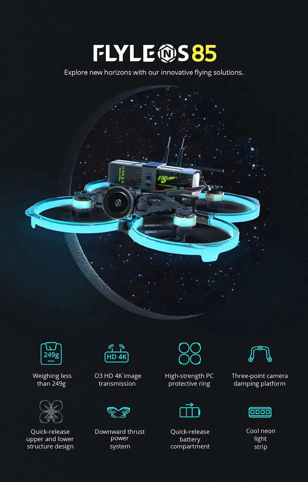 Flywoo FlyLens 85 HD O3 Lite 2S 2 Inch Brushless Whoop FPV Racing Drone with Naked O3 Lite Air Unit Digital System Flywoo FlyLens 85 HD O3 Lite 2S 2 Inch Brushless Whoop FPV Racing Drone with Naked O3 Lite Air Unit Digital System