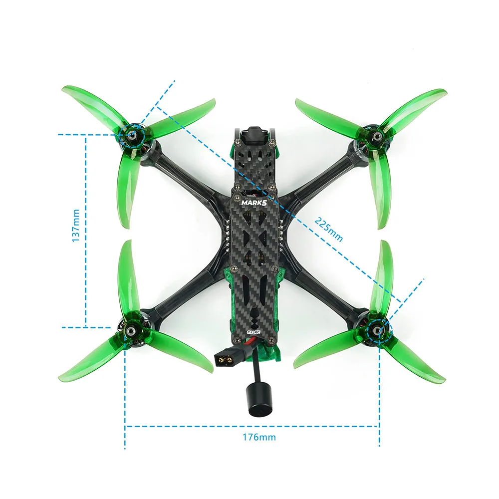 GEPRC MARK5 HD O3 Freestyle FPV Drone with O3 Air Unit Supports up to 4K/60fps and 7075-T6 Aluminum Camera Plate/Gemfan 5136 GEPRC MARK5 HD O3 Freestyle FPV Drone with O3 Air Unit Supports up to 4K/60fps and 7075-T6 Aluminum Camera Plate/Gemfan 5136