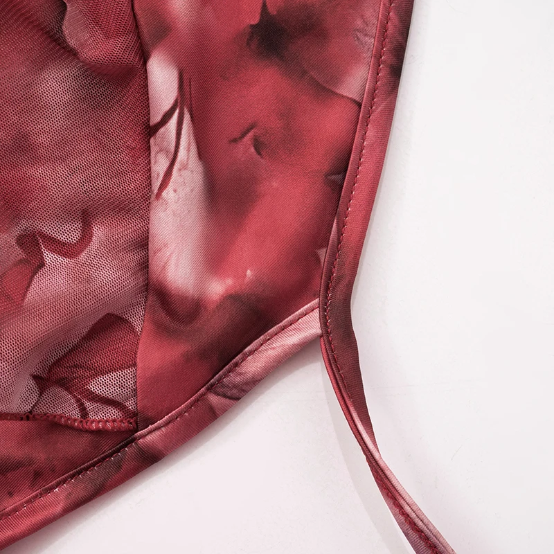 CUTENOVA Floral Printing Ruffles Mini Dress Women Sexy Halter Backless Body-Shaping Vacation Dresses 2024 Summer Holiday Beachwe