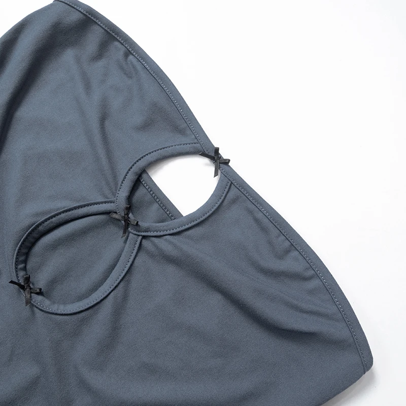 CUTENOVA Y2K Sexy Mini Dress Women Summer Hottie Hollow Out Strapless Solid Color Pullover Dresses Streetwear 2024 Women Clothin