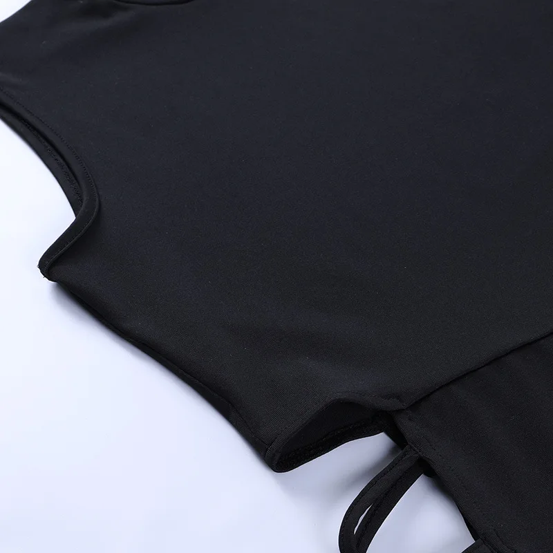 Elegant Black Sleeveless Bandage Sexy Dress for Women Club Party Backless Tank Dresses Skinny Fashion Summer