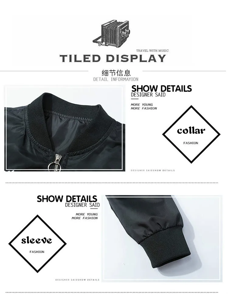 Men's Embroidered Bomber Jacket