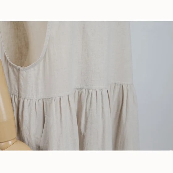 Women's Cotton Sleeveless Dress with Pockets