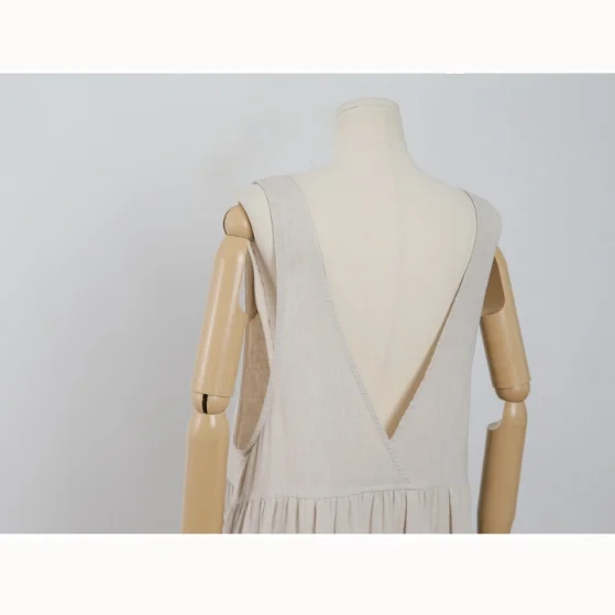 Women's Cotton Sleeveless Dress with Pockets