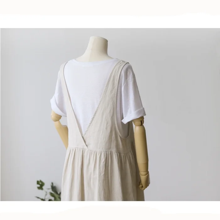 Women's Cotton Sleeveless Dress with Pockets