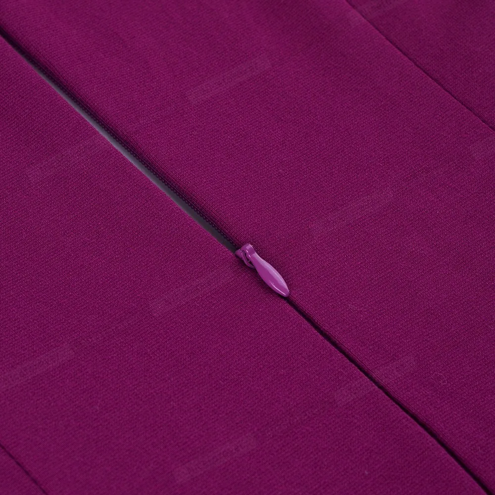 Elegant Office Women's Dress in Purple and Black