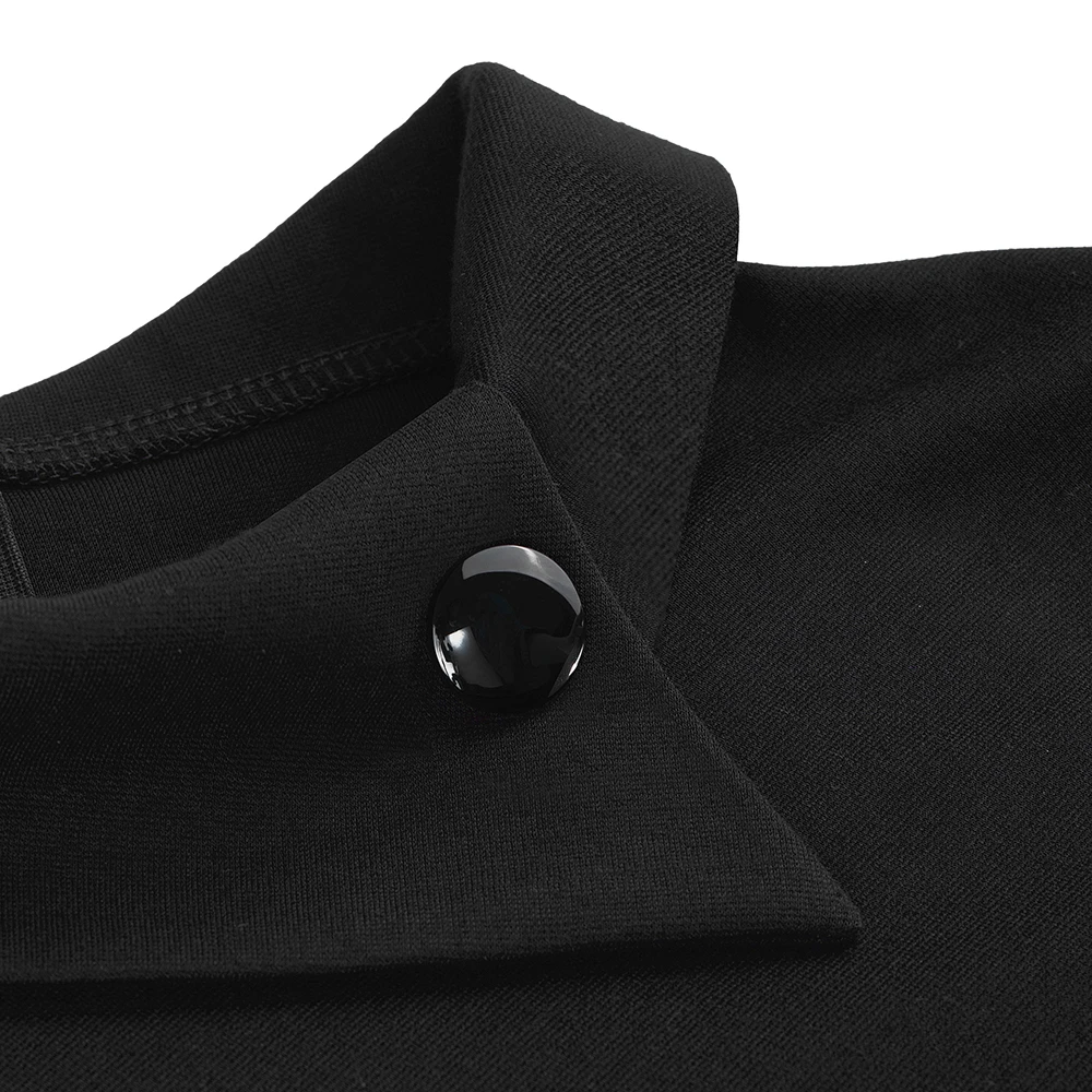 Elegant Office Women's Dress in Purple and Black