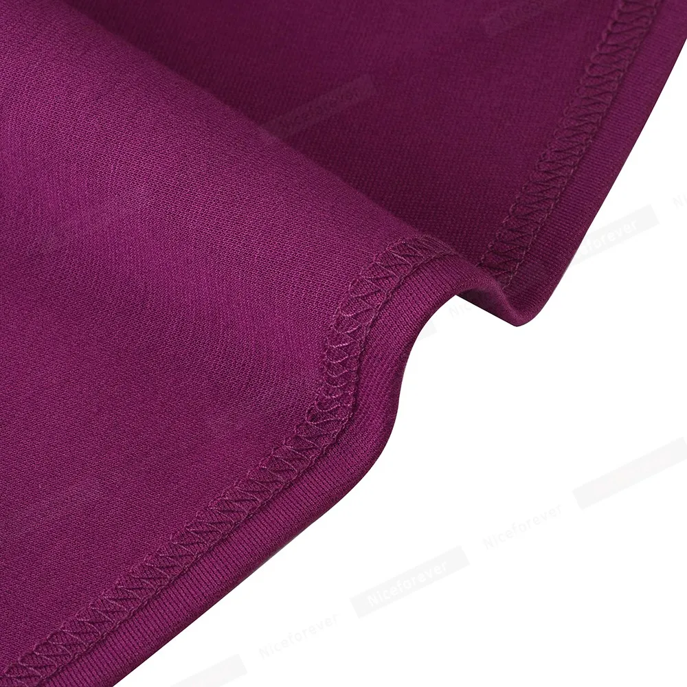 Elegant Office Women's Dress in Purple and Black