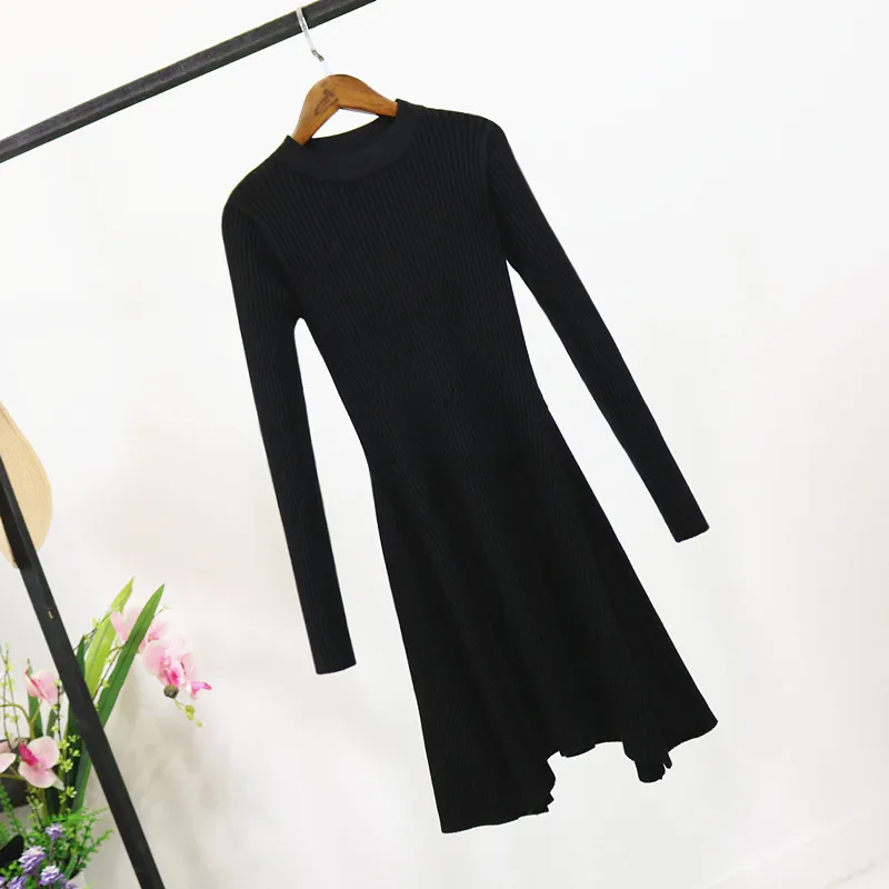 O-Neck Multicolored Sweater Dress for Women